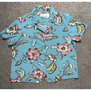 Women’s Size 18 Alfred Dunner Blue Floral Button Up Blouse